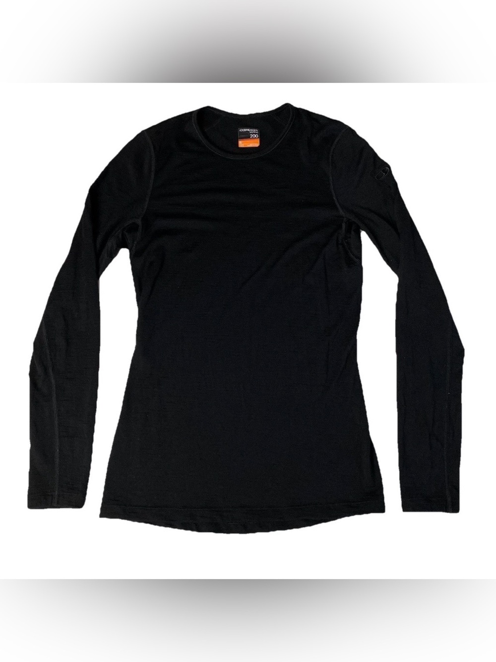 Icebreaker Merino 200 Long Sleeve Baselayer Shirt Womens Small Wool Black Top